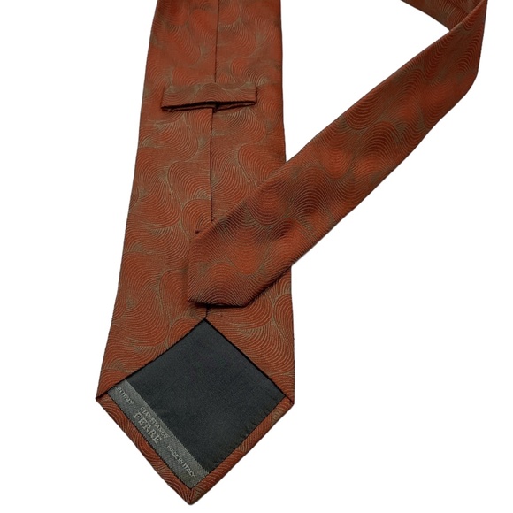 GIANFRANCO FERRE Orange Geometric Silk LUXURY Tie ITALY - Picture 2 of 4